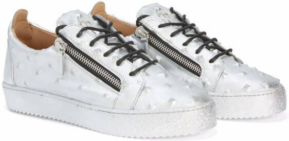 Giuseppe Zanotti Frankie leren sneakers Zilver