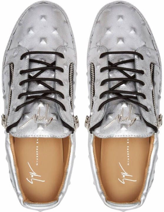 Giuseppe Zanotti Frankie leren sneakers Zilver