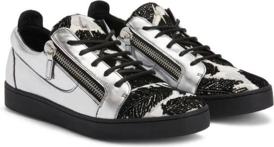 Giuseppe Zanotti Frankie leren sneakers Zilver