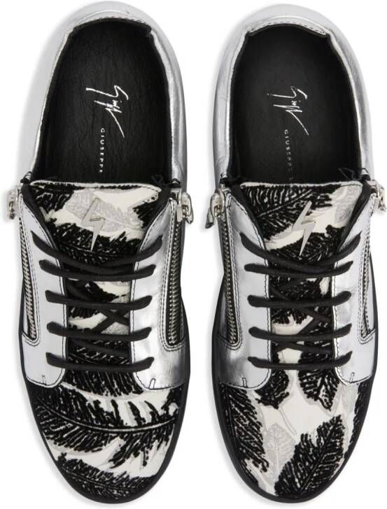 Giuseppe Zanotti Frankie leren sneakers Zilver