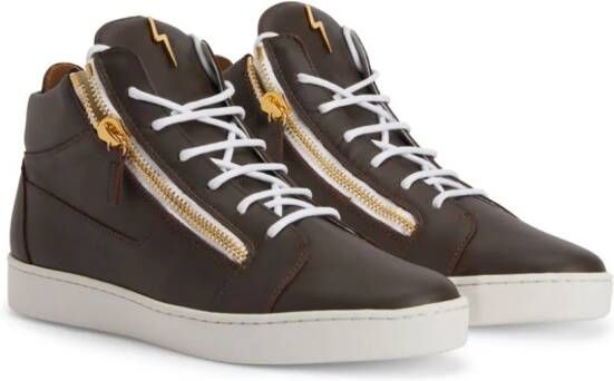 Giuseppe Zanotti Frankie slippers met logoplakkaat Bruin