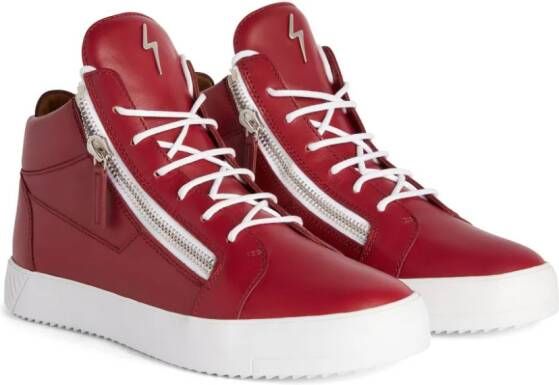 Giuseppe Zanotti Frankie slippers met logoplakkaat Rood