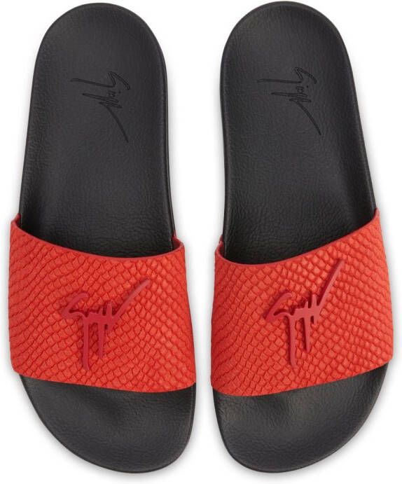 Giuseppe Zanotti Frankie slippers met logoplakkaat Zwart