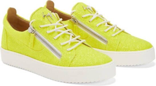 Giuseppe Zanotti Frankie sneakers met glitter Geel