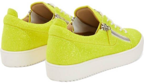 Giuseppe Zanotti Frankie sneakers met glitter Geel