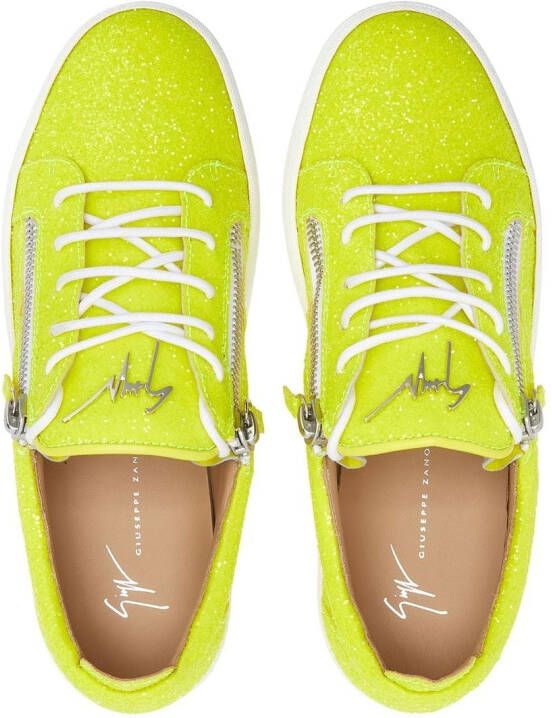 Giuseppe Zanotti Frankie sneakers met glitter Geel