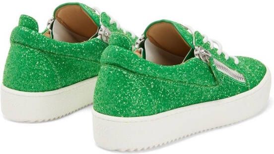 Giuseppe Zanotti Frankie sneakers met glitter Groen