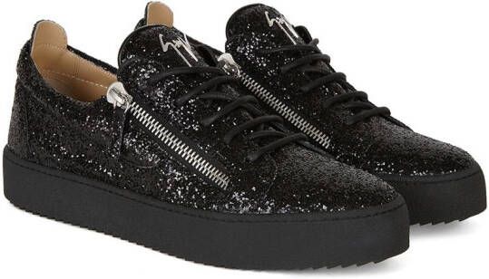 Giuseppe Zanotti Frankie sneakers met glitter Zwart