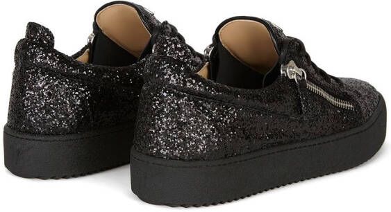 Giuseppe Zanotti Frankie sneakers met glitter Zwart