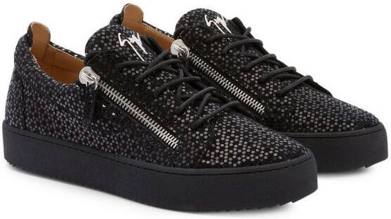 Giuseppe Zanotti Frankie sneakers met glitter Zwart