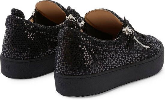 Giuseppe Zanotti Frankie sneakers met glitter Zwart