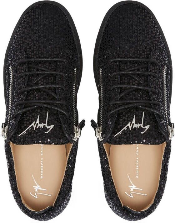 Giuseppe Zanotti Frankie sneakers met glitter Zwart