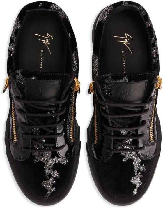 Giuseppe Zanotti Frankie sneakers met glitters Zwart