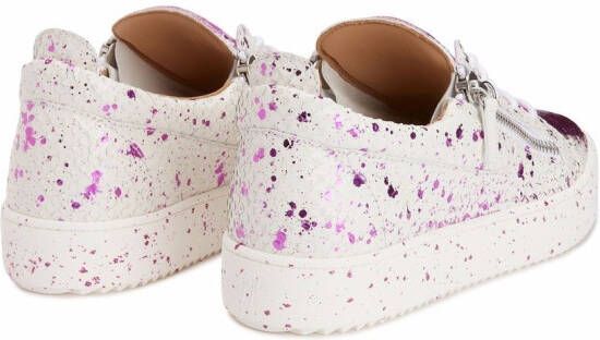 Giuseppe Zanotti Frankie sneakers met krokodillenleer-effect Roze
