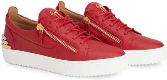 Giuseppe Zanotti Frankie sneakers met ritsdetail Rood