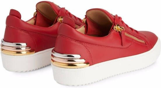 Giuseppe Zanotti Frankie sneakers met ritsdetail Rood