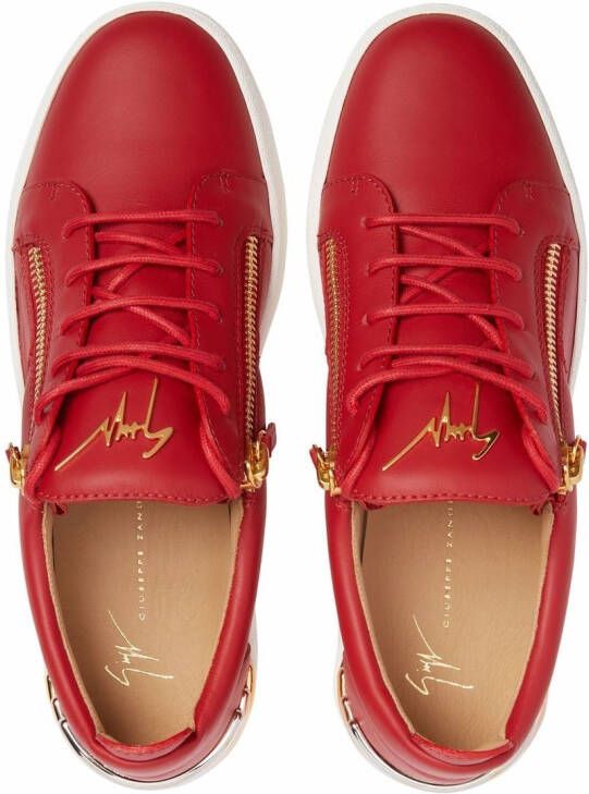 Giuseppe Zanotti Frankie sneakers met ritsdetail Rood