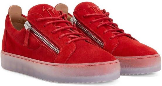 Giuseppe Zanotti Frankie sneakers met ritsdetail Rood