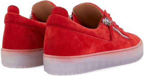 Giuseppe Zanotti Frankie sneakers met ritsdetail Rood