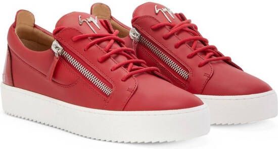 Giuseppe Zanotti Frankie sneakers met ritsdetail Rood