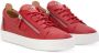 Giuseppe Zanotti Frankie sneakers met ritsdetail Rood - Thumbnail 2