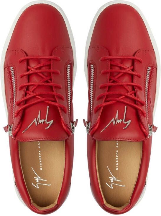 Giuseppe Zanotti Frankie sneakers met ritsdetail Rood