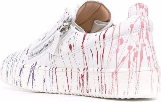Giuseppe Zanotti Frankie sneakers met verfspatten Wit