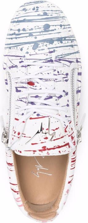 Giuseppe Zanotti Frankie sneakers met verfspatten Wit