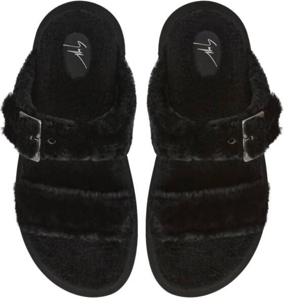 Giuseppe Zanotti Furry Him sandalen Zwart