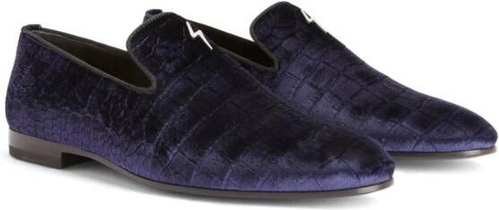 Giuseppe Zanotti G-Flash loafers met krokodillen-reliëf Blauw