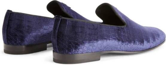 Giuseppe Zanotti G-Flash loafers met krokodillen-reliëf Blauw