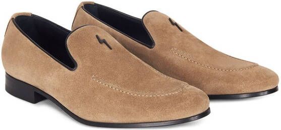 Giuseppe Zanotti G-flash suède slippers Beige
