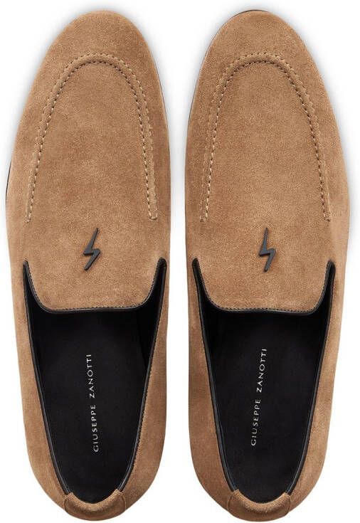 Giuseppe Zanotti G-flash suède slippers Beige