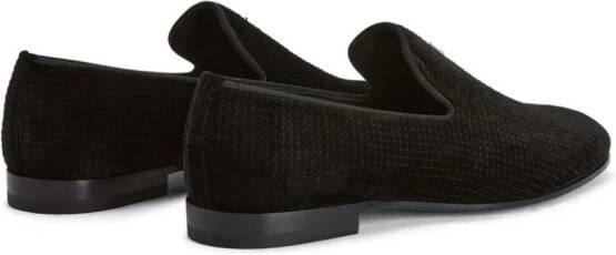 Giuseppe Zanotti G-Flash fluwelen loafers Zwart