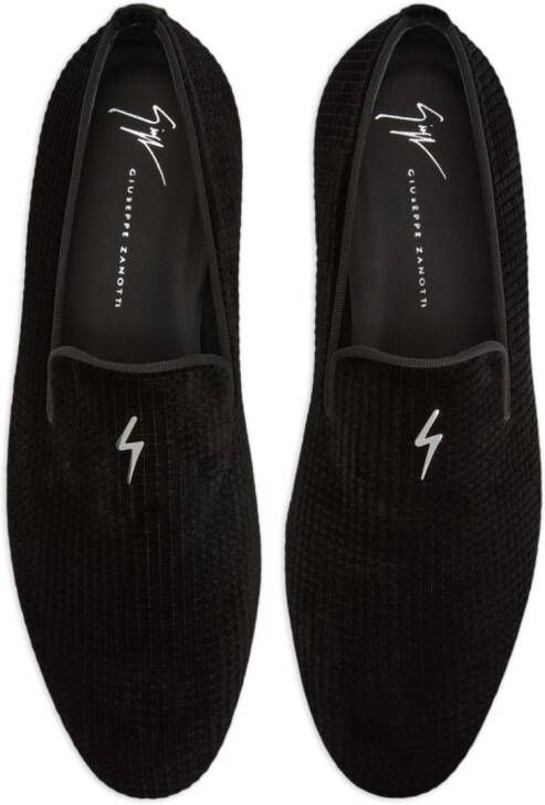 Giuseppe Zanotti G-Flash fluwelen loafers Zwart