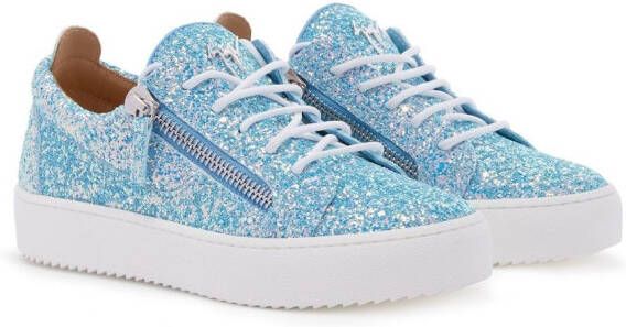 Giuseppe Zanotti Gail low-top sneakers met glitters Blauw