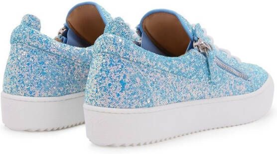 Giuseppe Zanotti Gail low-top sneakers met glitters Blauw
