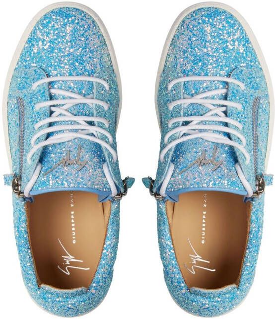 Giuseppe Zanotti Gail low-top sneakers met glitters Blauw