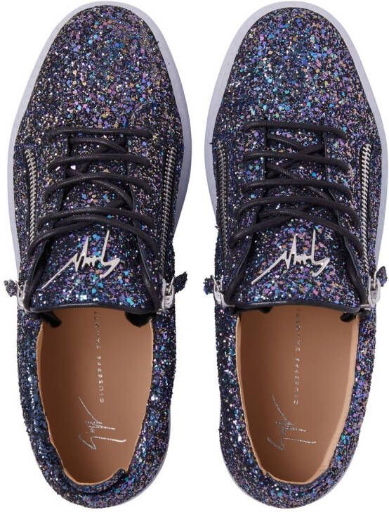 Giuseppe Zanotti Gail low-top sneakers met glitters Zwart