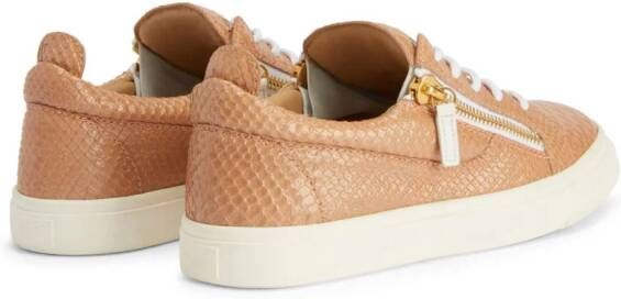 Giuseppe Zanotti Gail sneakers met slangenleer-effect Oranje