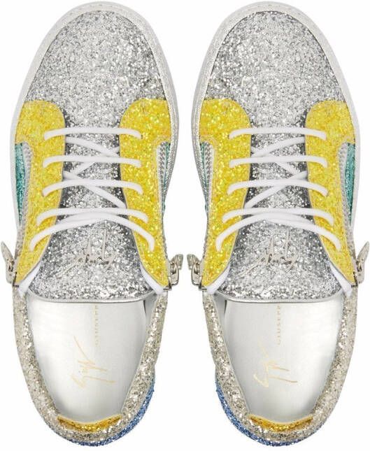 Giuseppe Zanotti Gail sneakers met glitter Grijs