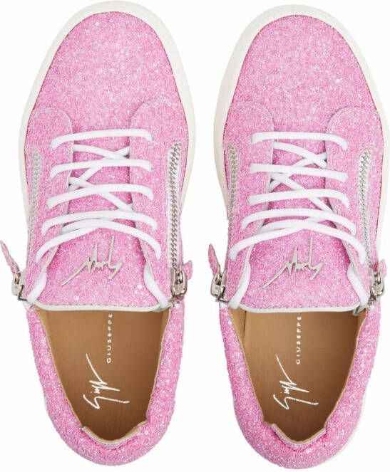 Giuseppe Zanotti Gail sneakers met glitter Roze
