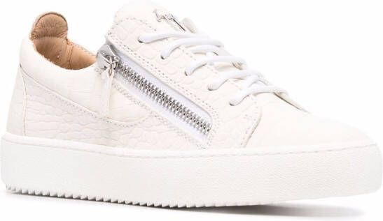 Giuseppe Zanotti Gail sneakers met krokodillenleer-effect Wit