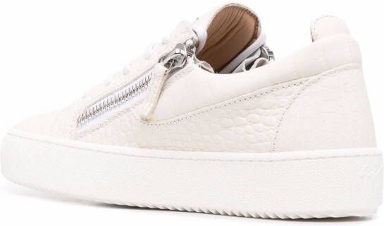 Giuseppe Zanotti Gail sneakers met krokodillenleer-effect Wit