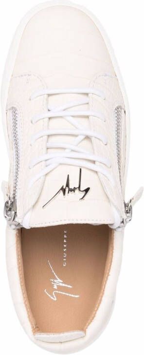 Giuseppe Zanotti Gail sneakers met krokodillenleer-effect Wit