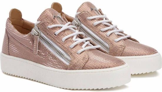 Giuseppe Zanotti Gail sneakers met metallic-effect Roze