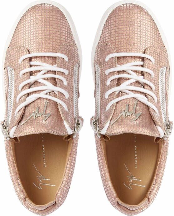 Giuseppe Zanotti Gail sneakers met metallic-effect Roze