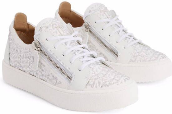 Giuseppe Zanotti Gail sneakers met monogram Wit