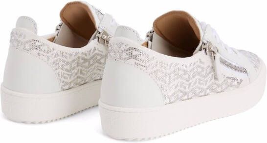 Giuseppe Zanotti Gail sneakers met monogram Wit