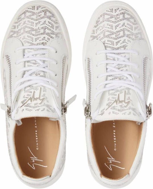Giuseppe Zanotti Gail sneakers met monogram Wit
